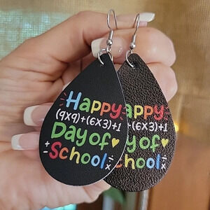 100th Day of School Drop Earrings